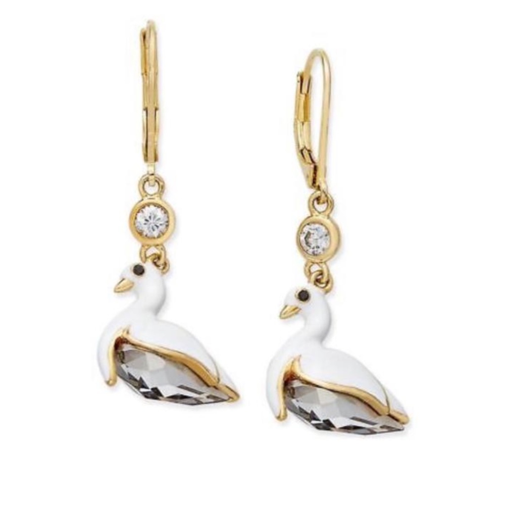 Kate Spade earrings swan pendant earrings